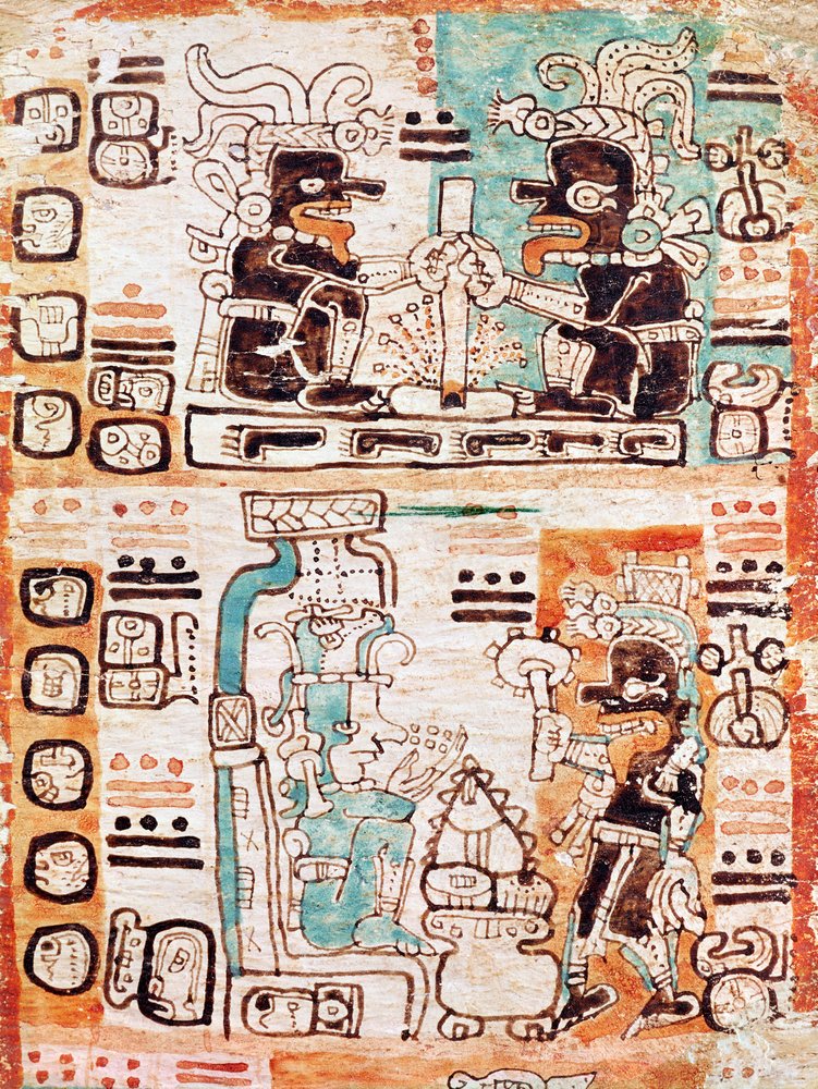 Detalhe de um códice maia | Pre-Columbian